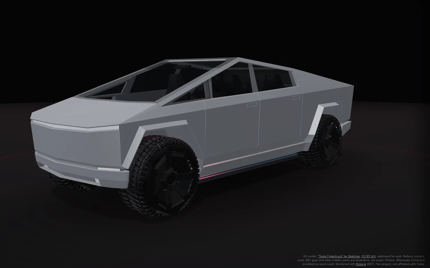 Tesla Cybertruck rendered in 3D