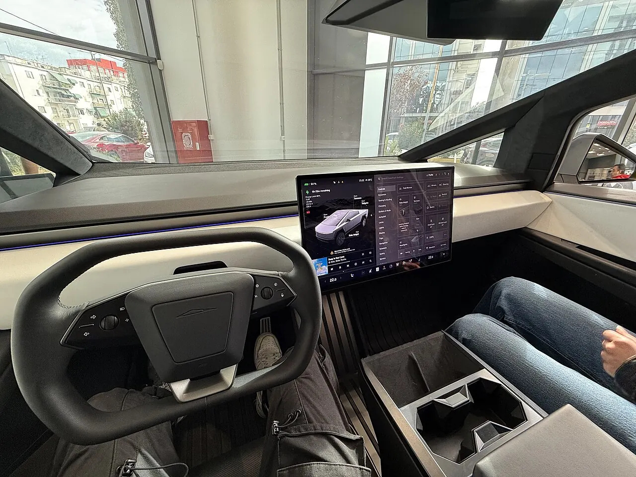 Tesla centre touchscreen and dashboard