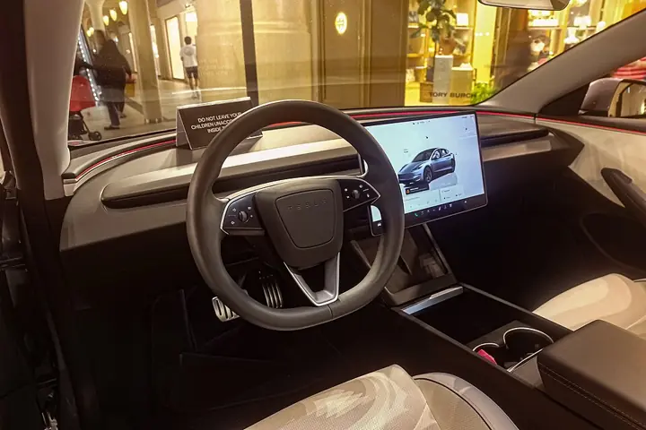 Model 3 Performance interior with white seats