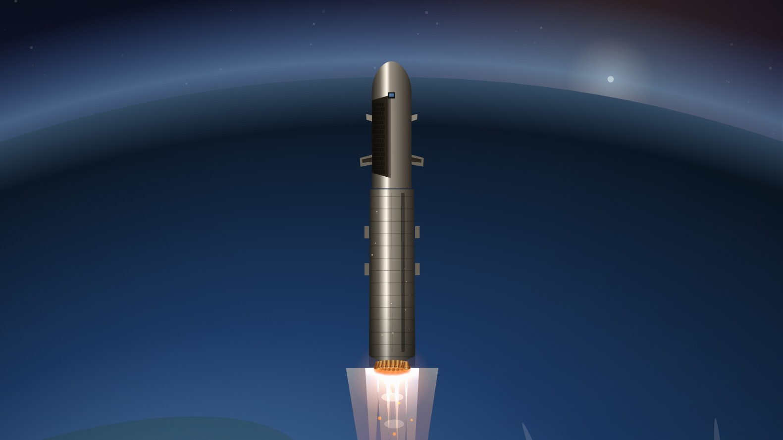Starship hot staging: Ship lighting in Super Heavy’s exhaust