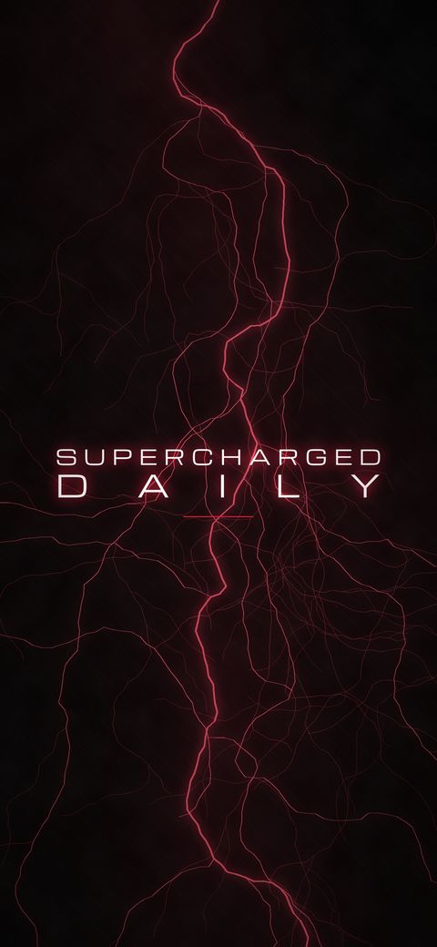 The Supercharged Daily name over red lightning.